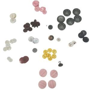 Vtg 60+ Button Junk Drawer Lot of Seamstress Replacements Fashion Pink Yellow